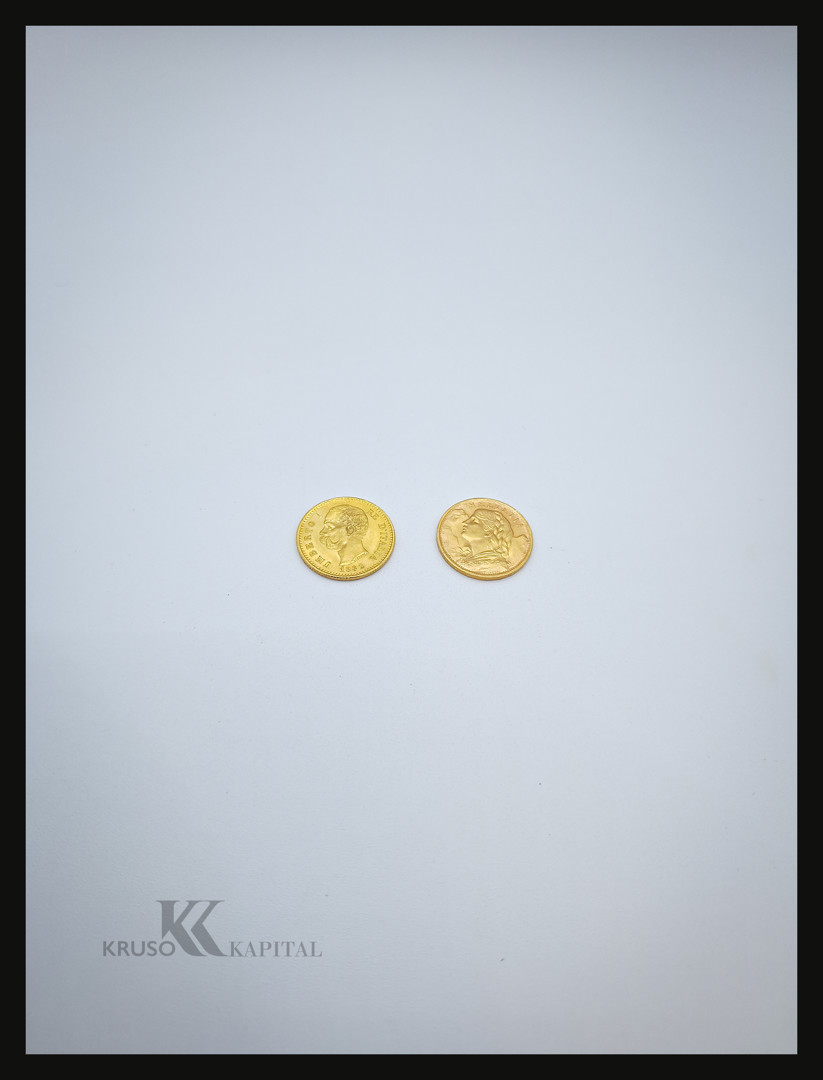 Due pezzi oro monetato
