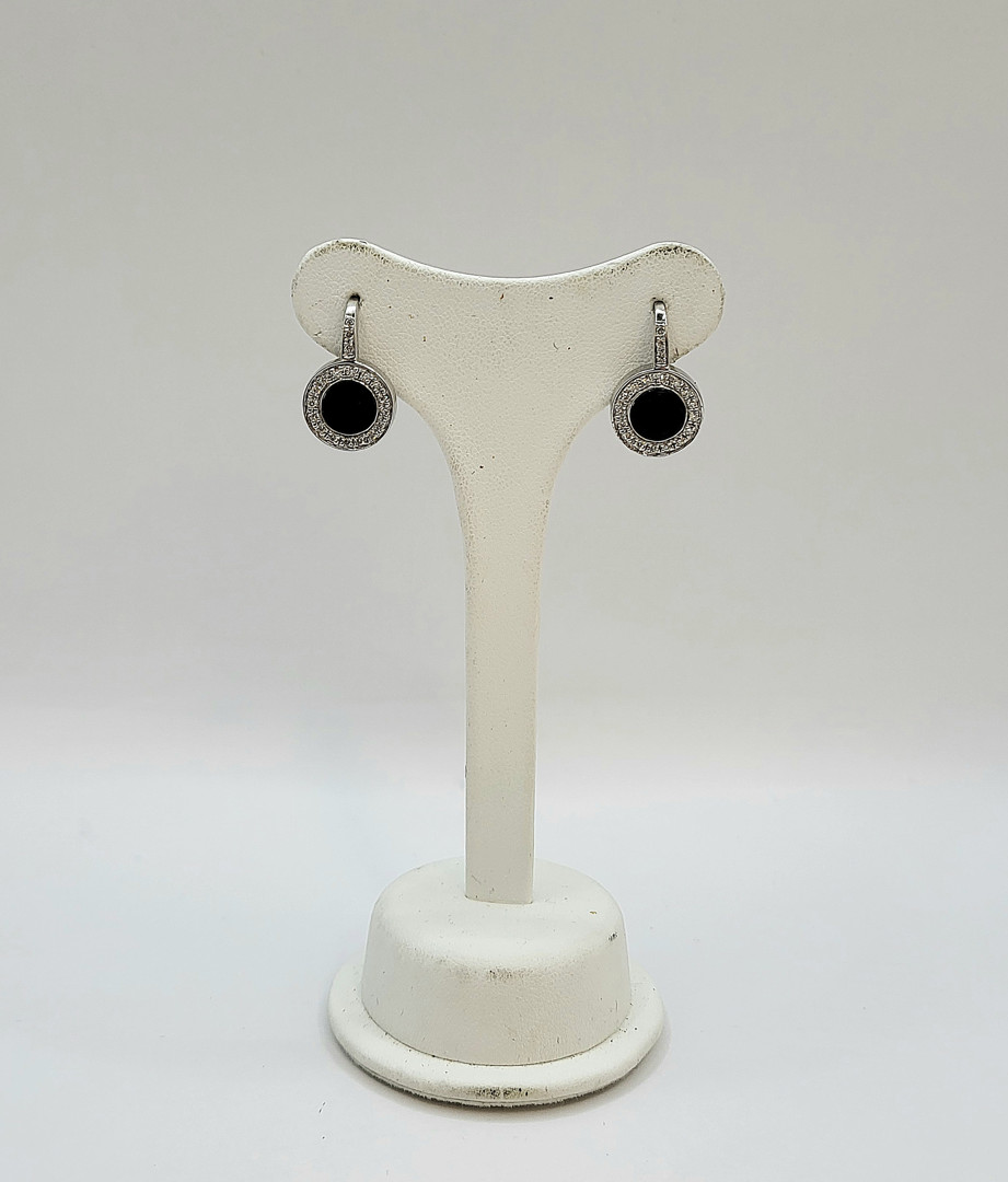 Paio orecchini oro pietre diamantini