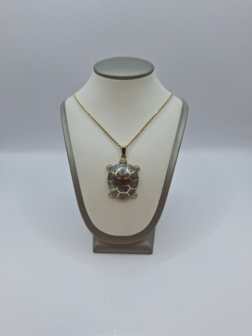 Collana ciondolo oro pietre diamantini
