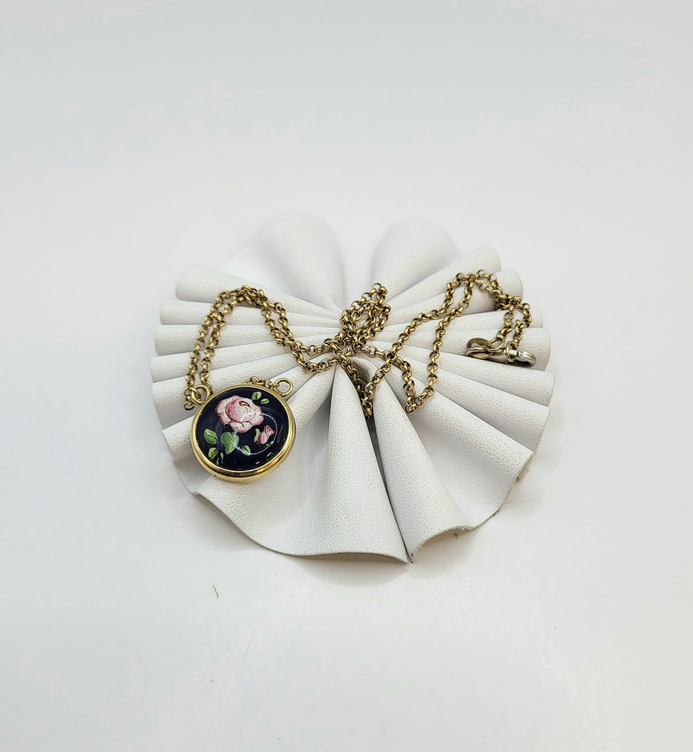 Collana oro pietra smalto argento