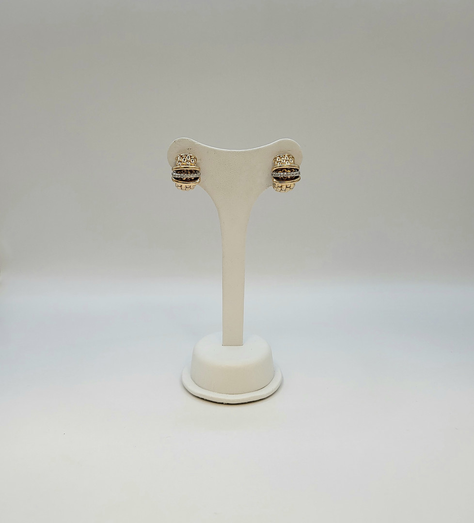 Paio orecchini a firma Fope oro diamantini