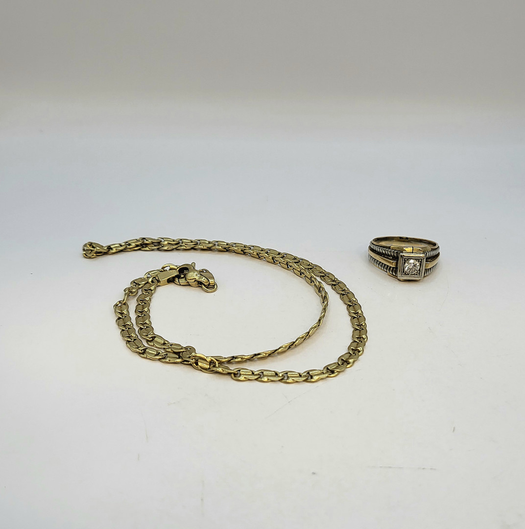 Collana e anello oro diamante 