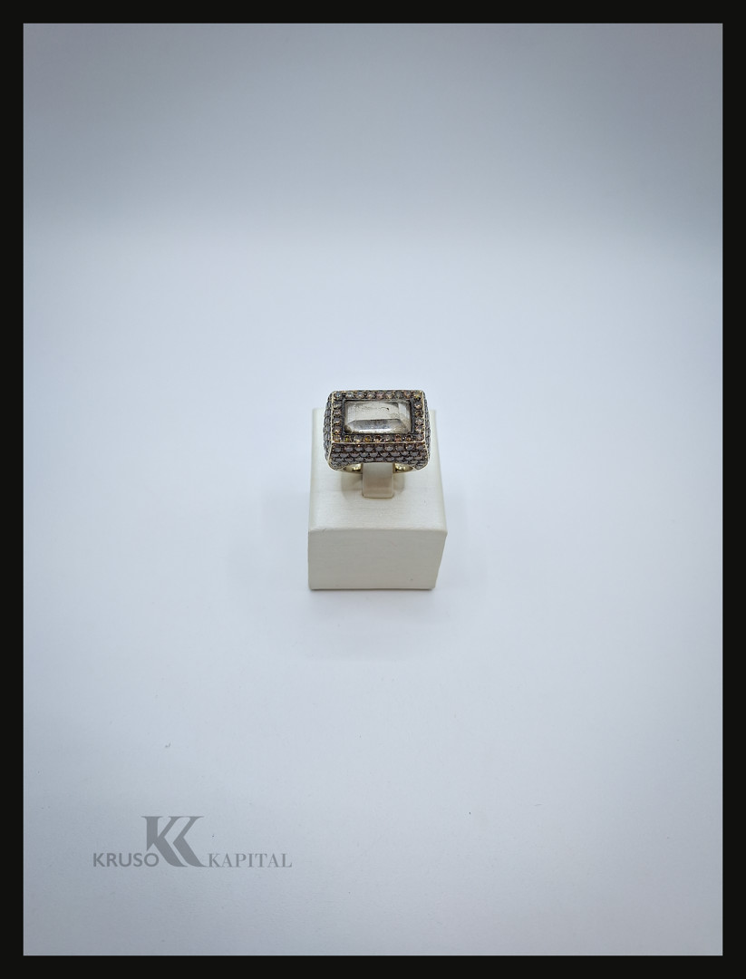 Anello oro diamanti pietra
