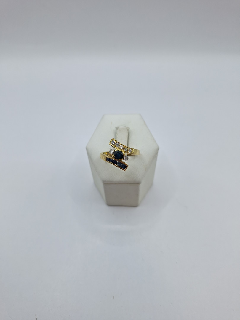 Anello oro diamantini pietre