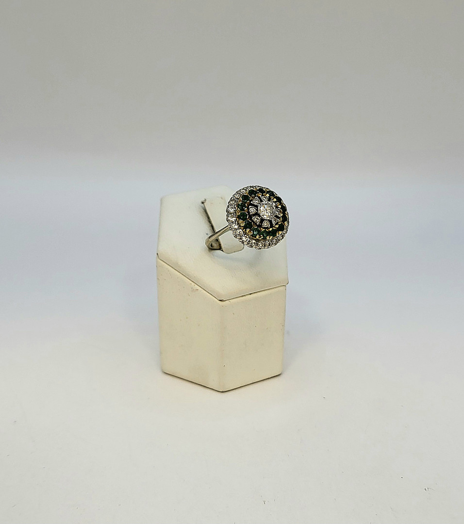 Anello oro pietre diamante diamantini