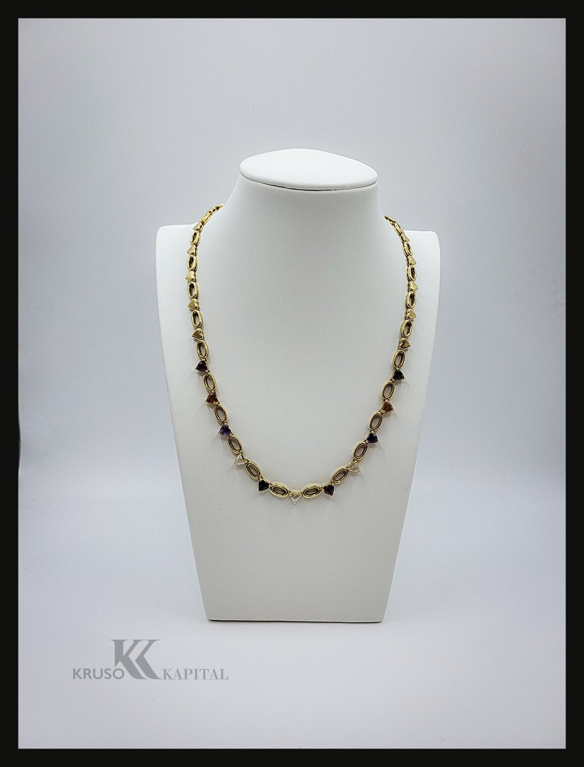 Collana oro diamanti pietre