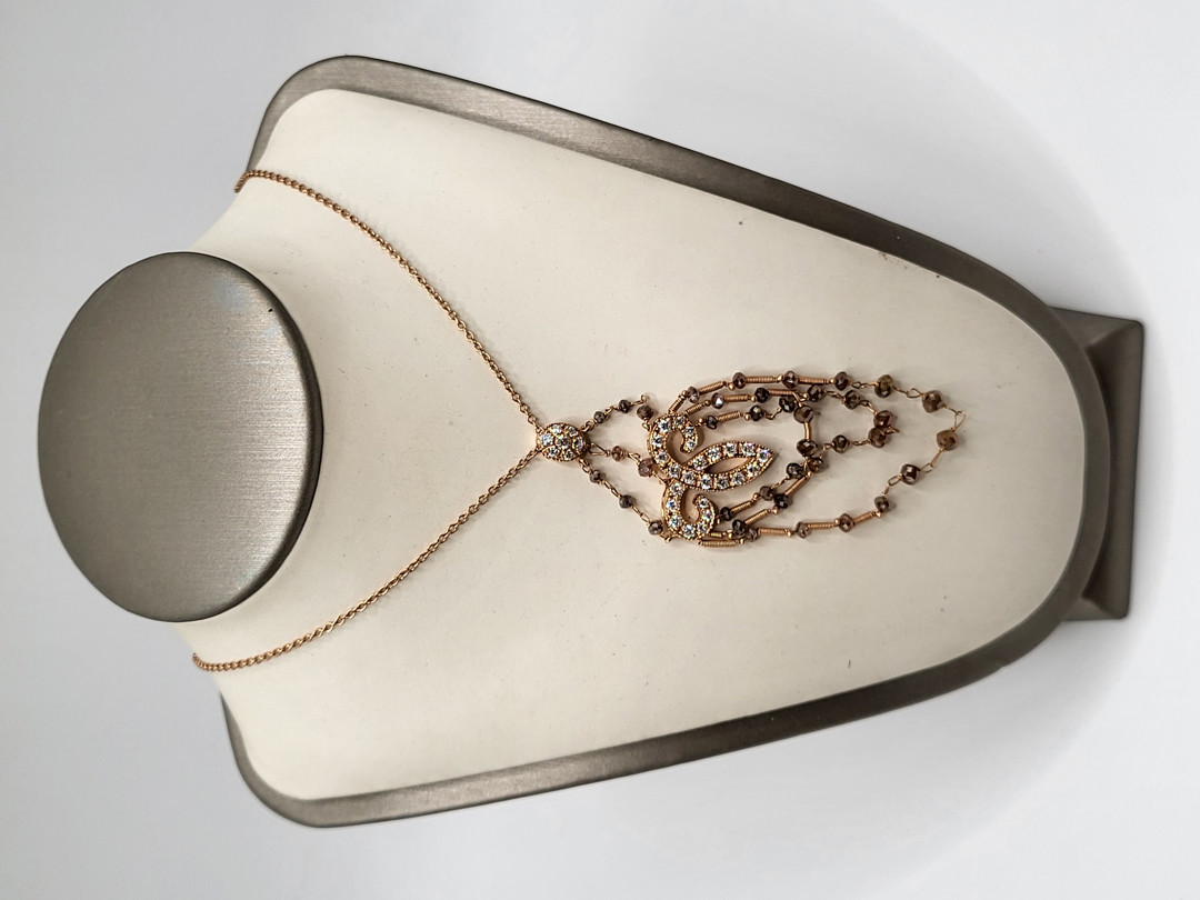 Collana ciondolo oro diamantini pietre
