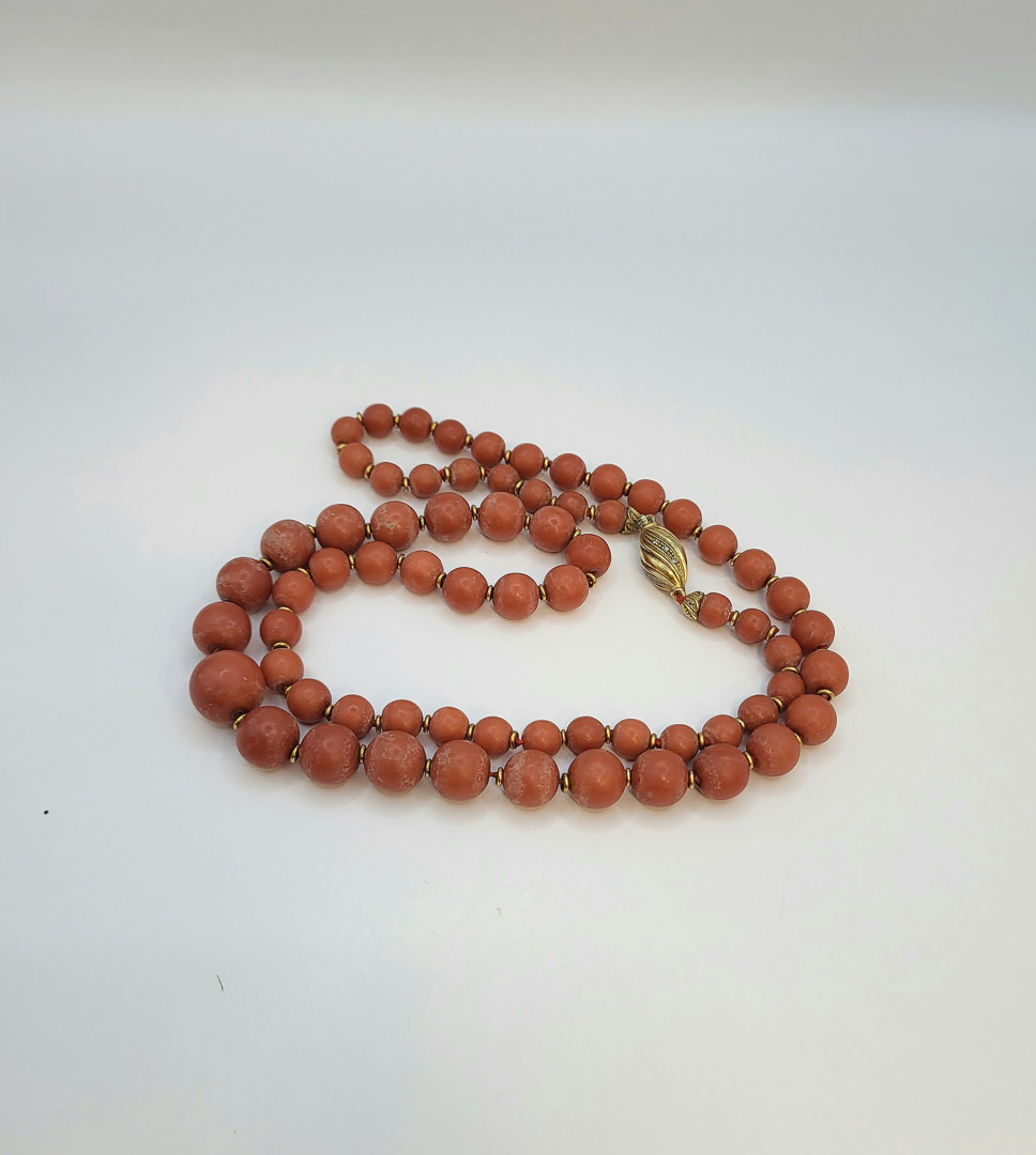 Collana coralli oro diamantini