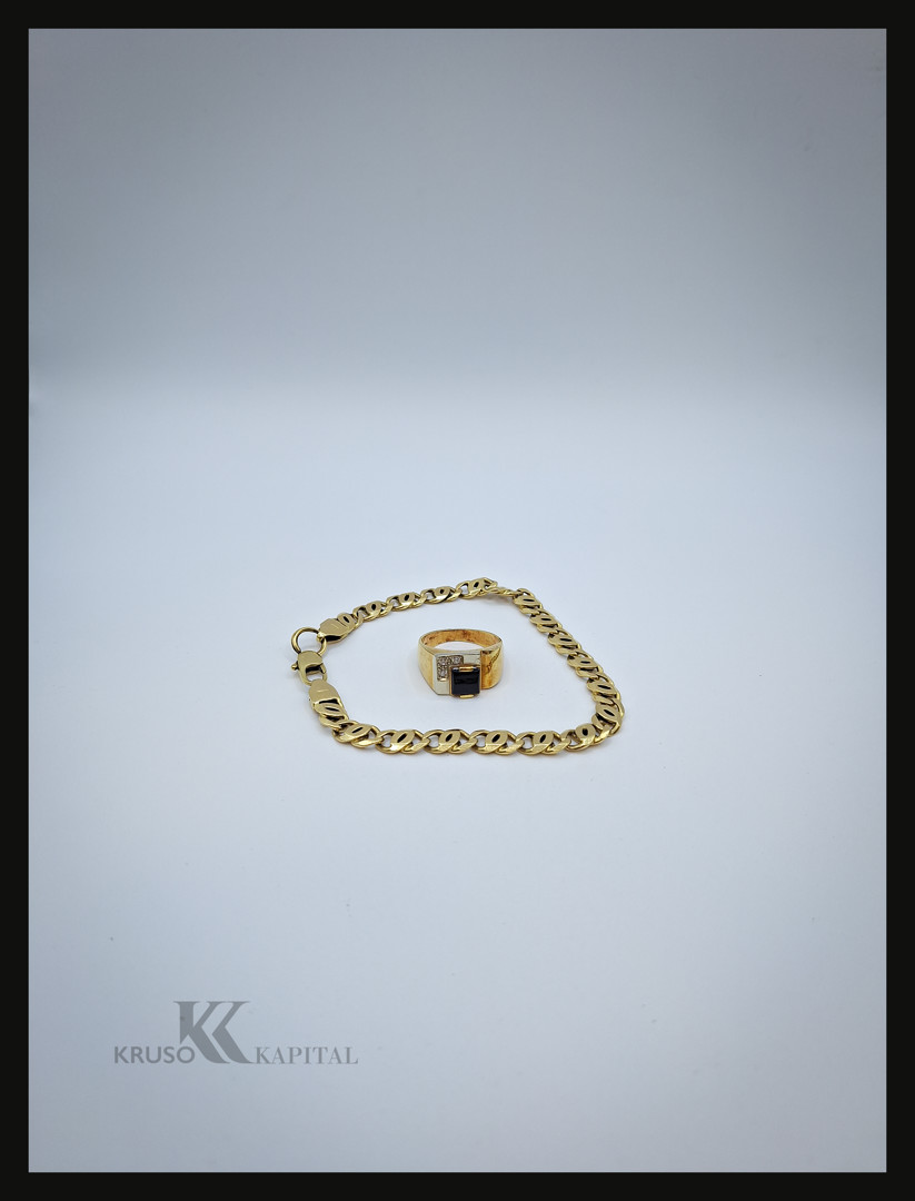 Anello bracciale oro pietre