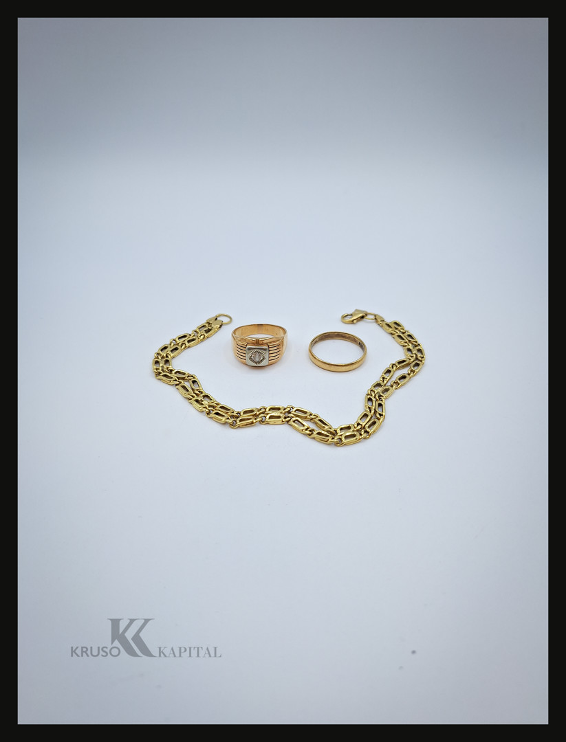 Bracciale due anelli oro pietra