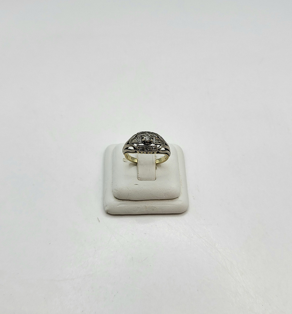 Anello oro argento diamanti