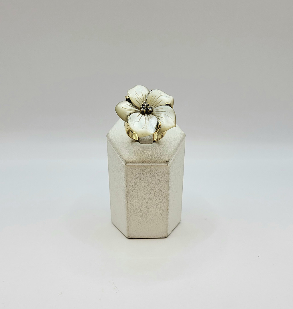 Anello oro pietre diamantini