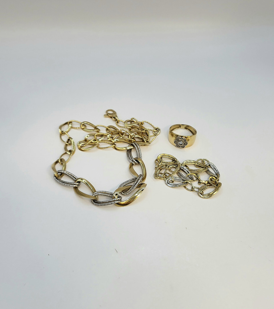 Collana bracciale anello pietre
