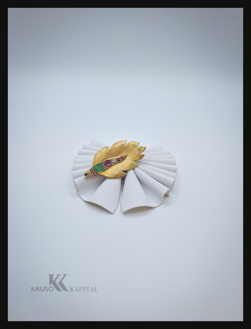 Spilla oro pietre diamantino