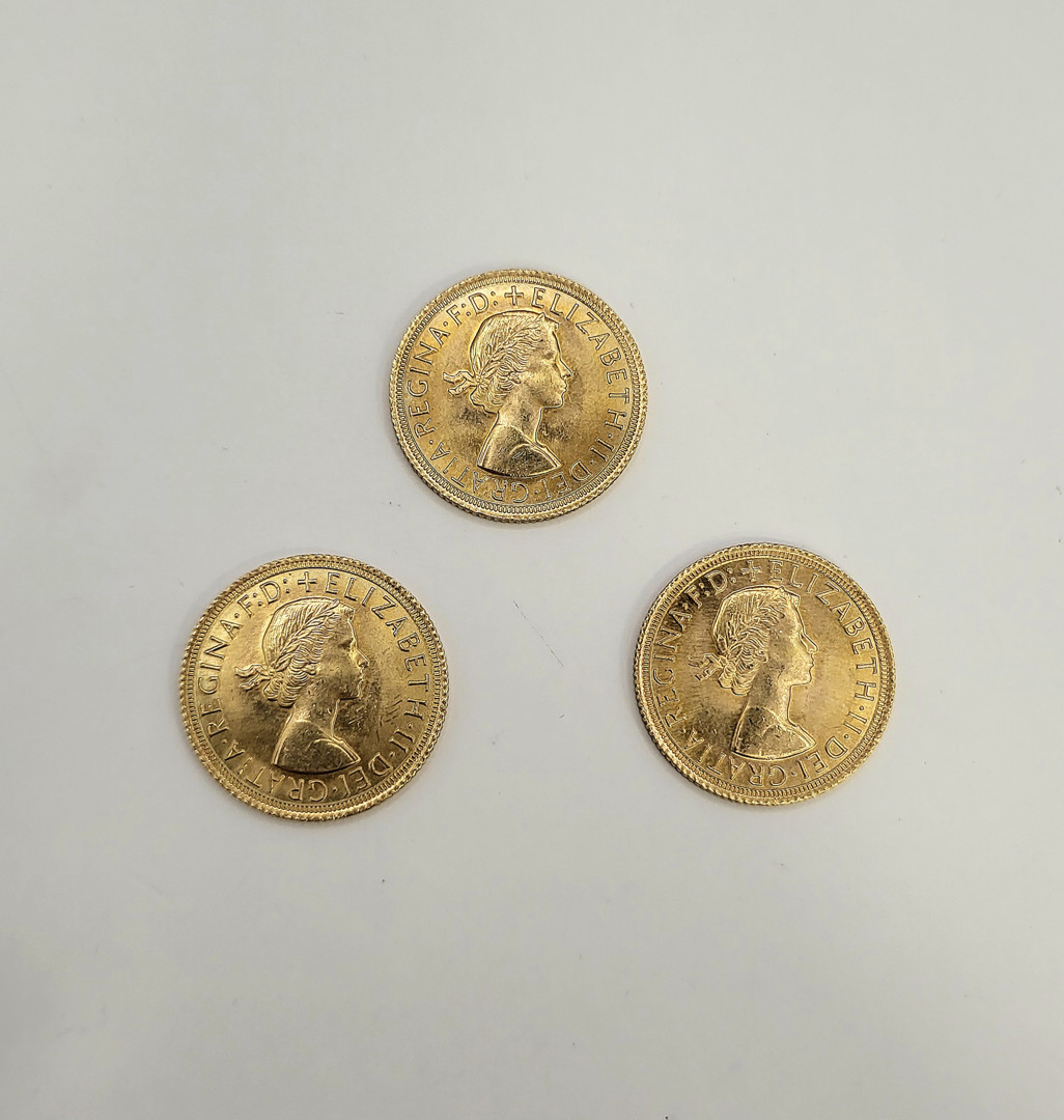 Tre pezzi oro monetato