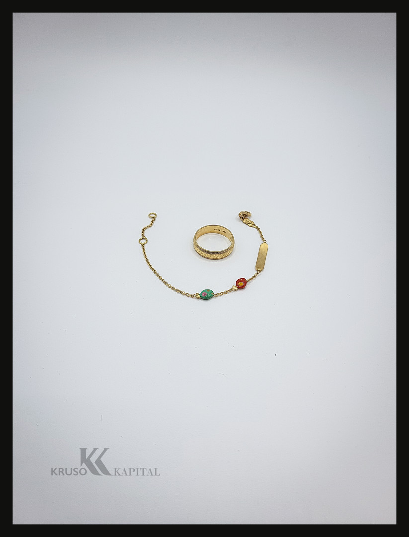 Bracciale anello oro smalto