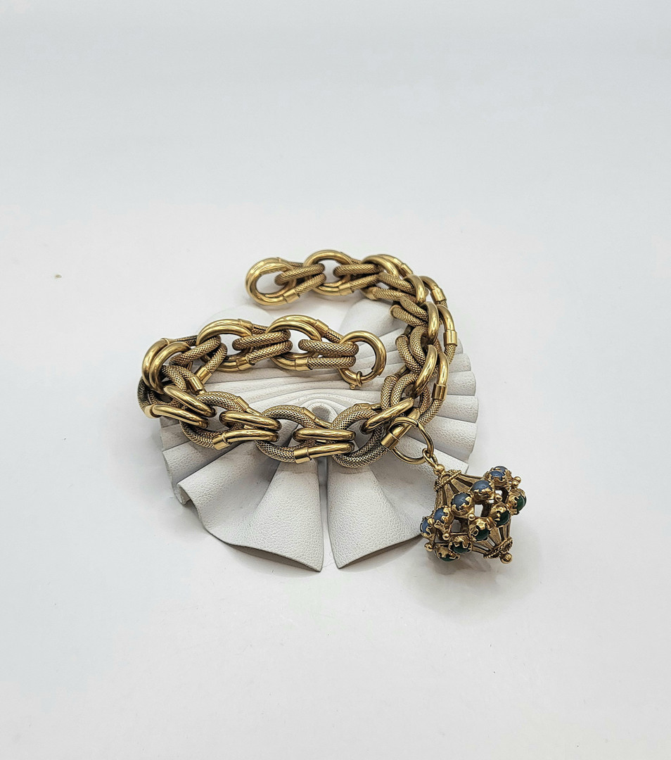 Bracciale e ciondolo in oro pietre 