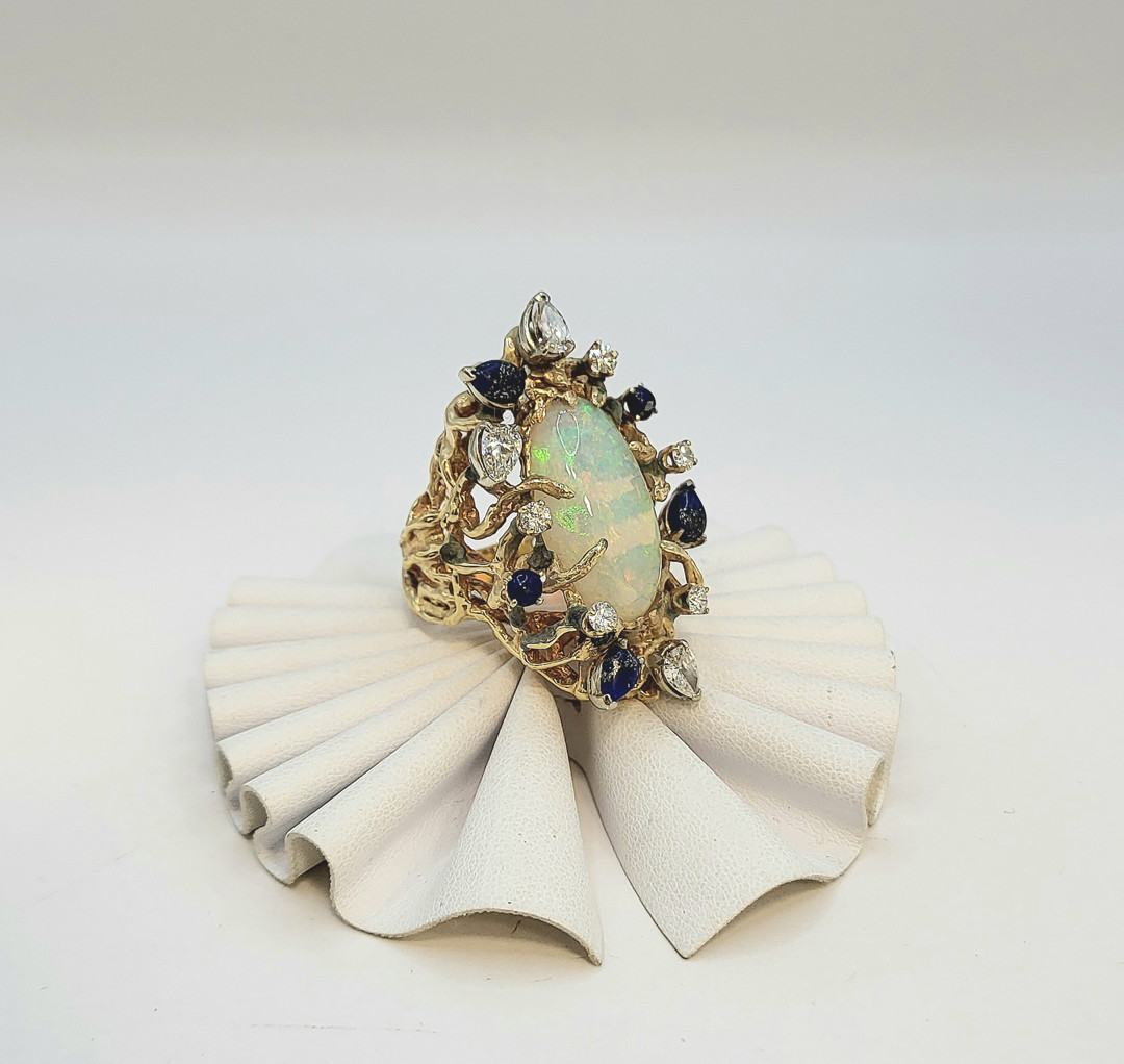 Anello oro pietre diamanti