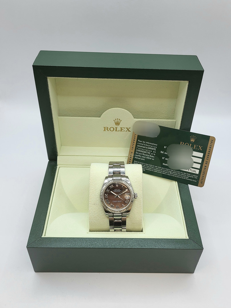 Orologio acciaio Rolex Datejust Lady lunetta oro con scatola e garanzia a corredo
