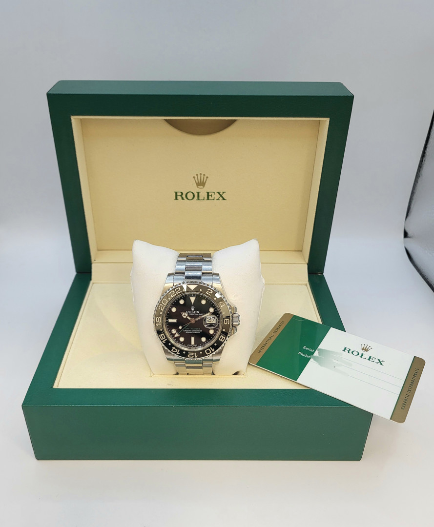 Orologio acciaio Rolex GMT-Master II  scatola e garanzia a corredo
