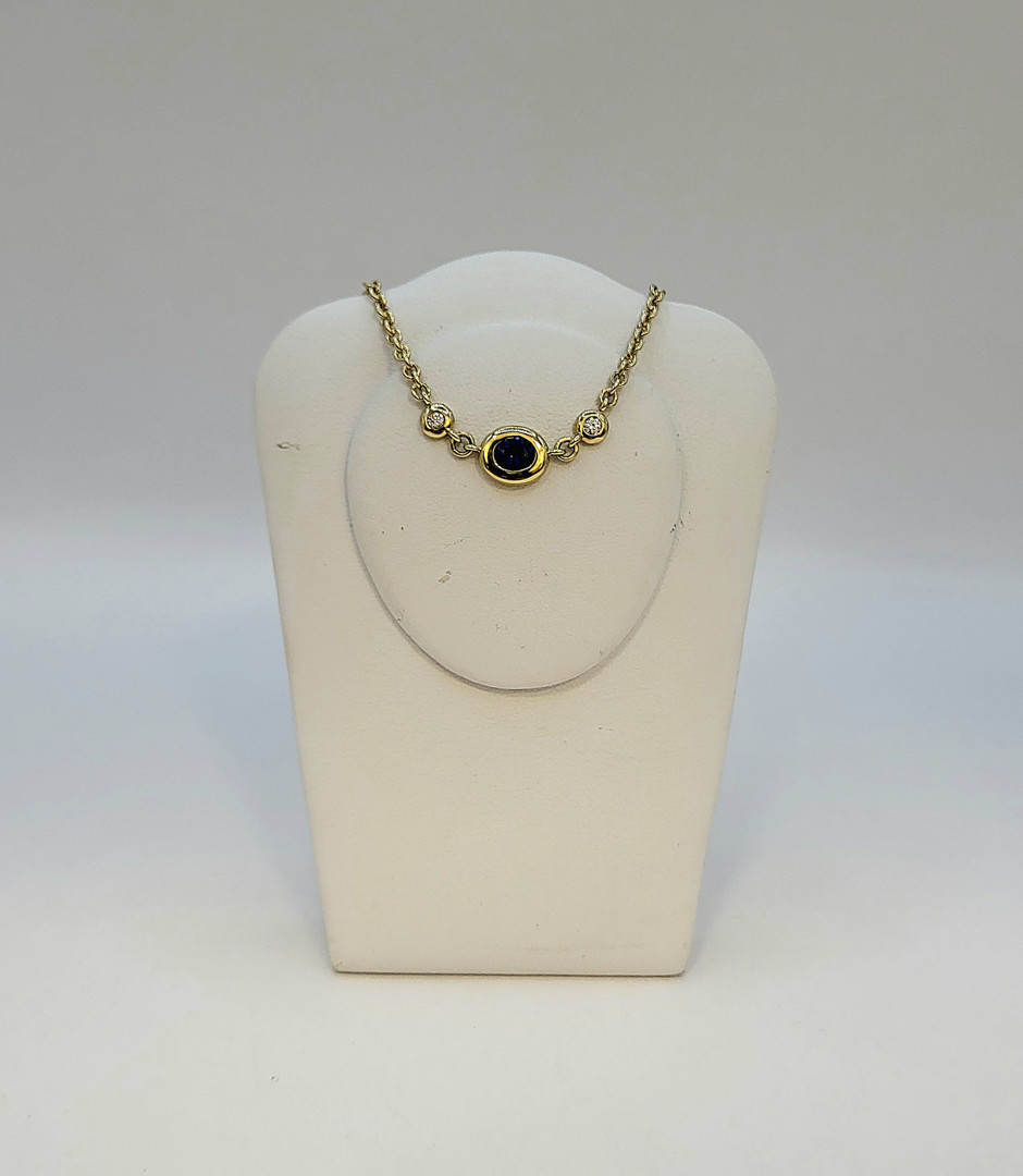 Collana oro pietra diamantini