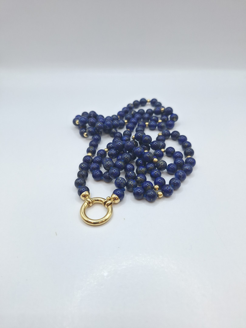 Collana lapis con chiusura e inserti in oro