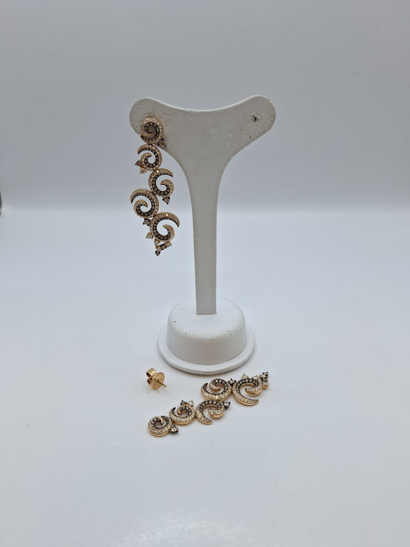 Un paio di orecchini oro diamantini