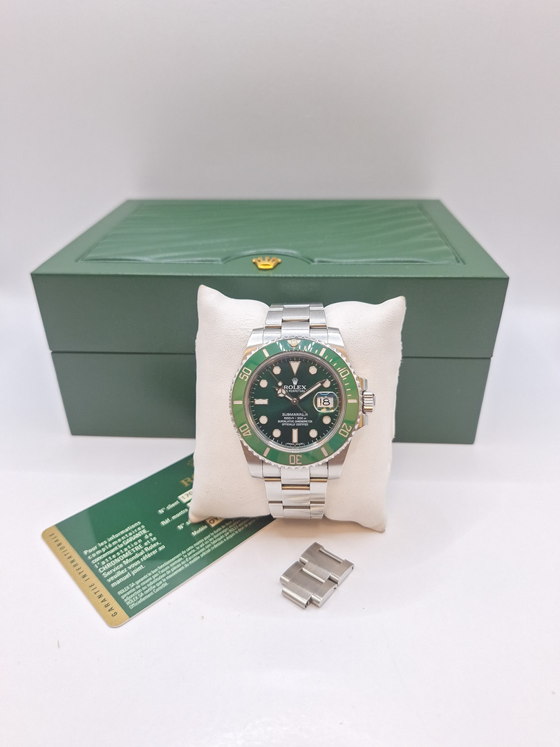 Orologio acciaio Rolex Submariner con scatola garanzia a corredo e due maglie aggiuntive