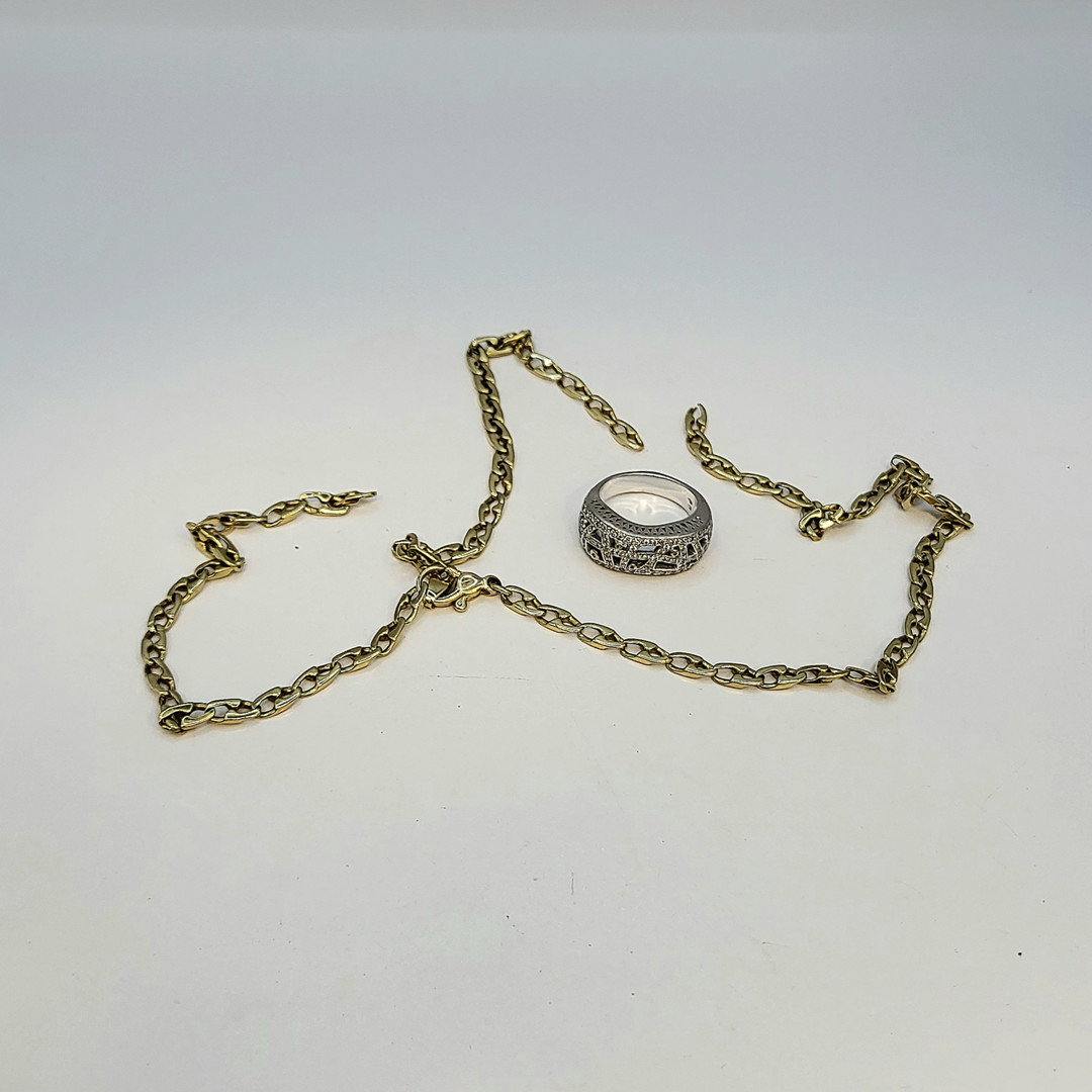 Collana e anello oro diamantini