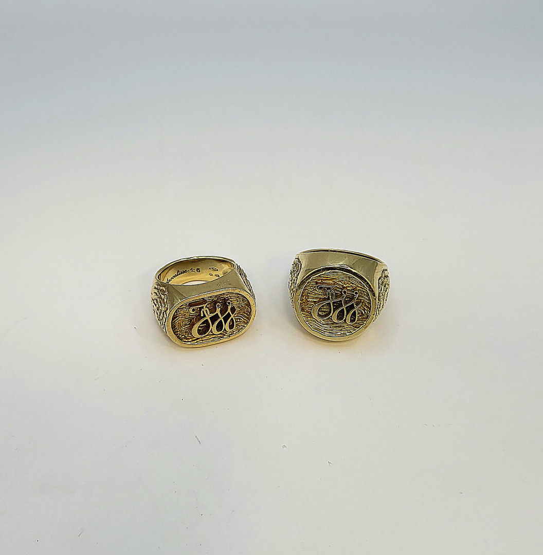 Due anelli oro pietre