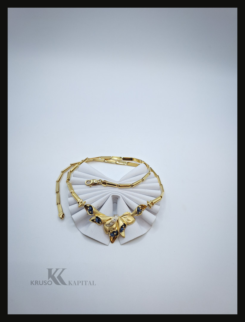 Collana oro pietre diamantini 
