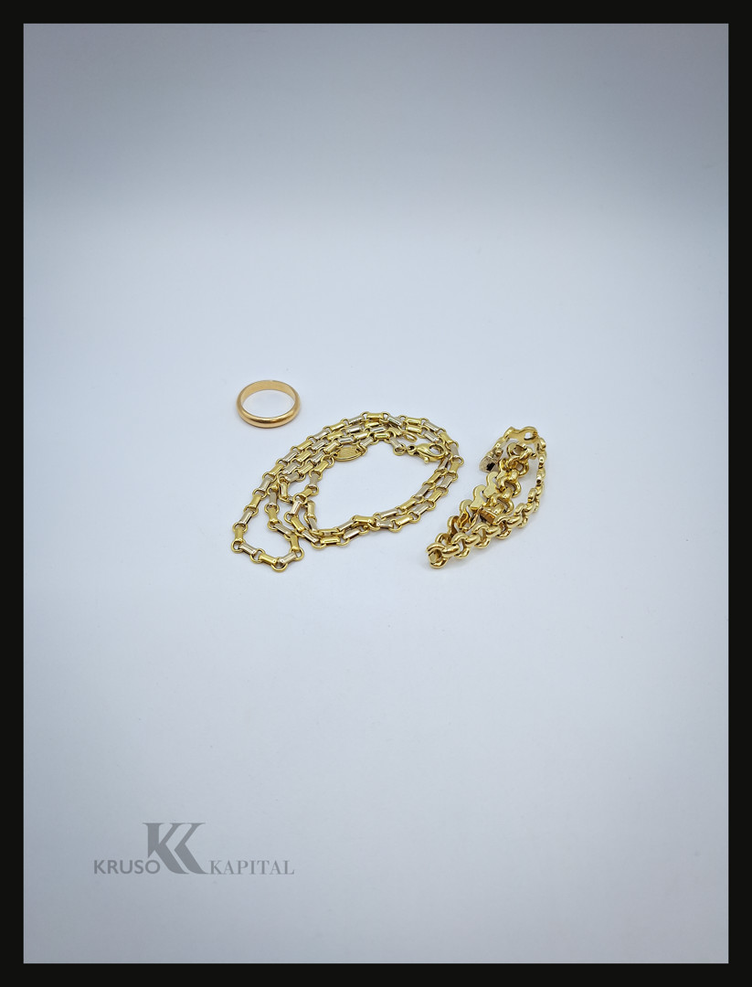 Collana bracciale e anello oro 