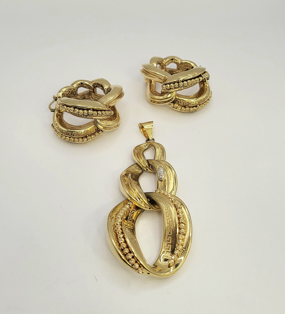 Ciondolo paio orecchini oro