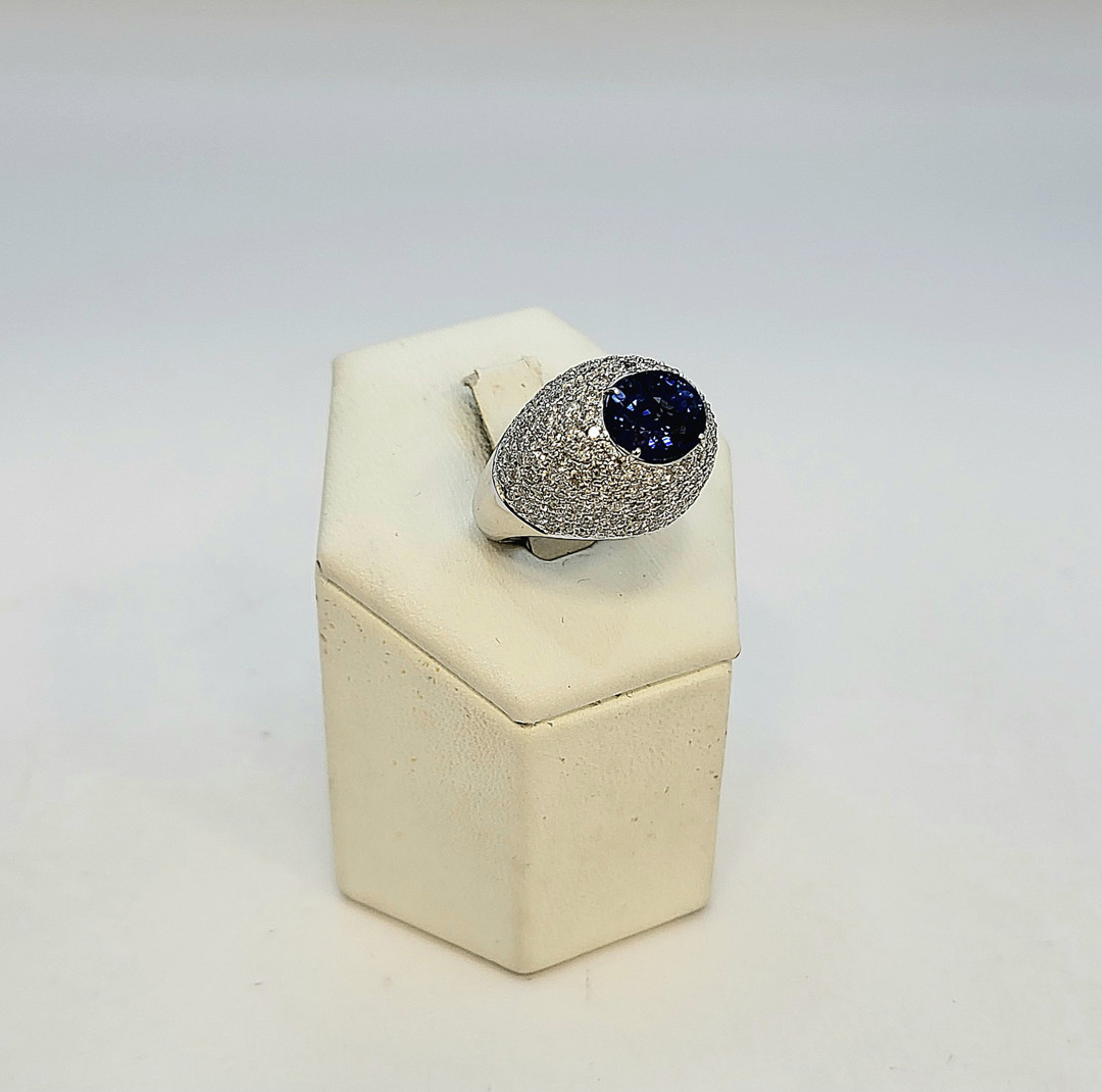 Anello oro diamanti pietra