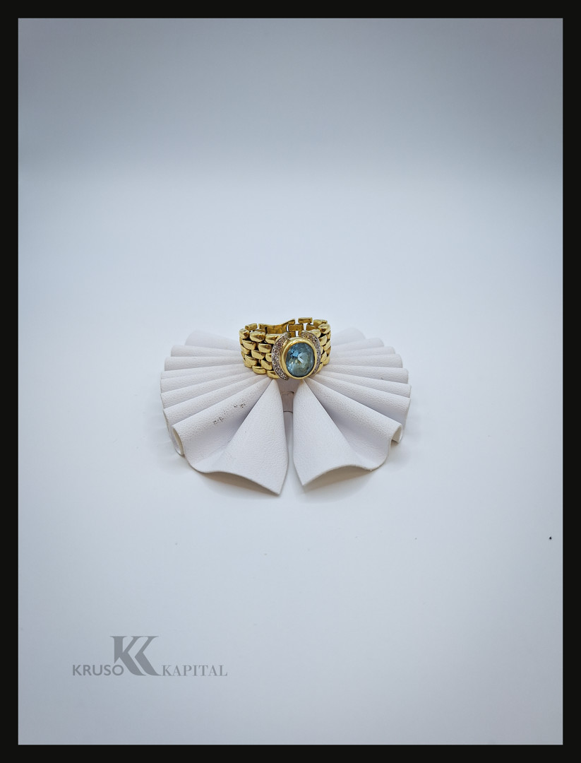 Anello oro pietra diamantini