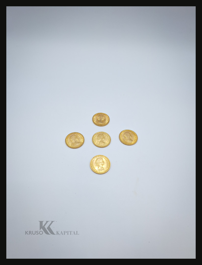Cinque pezzi oro 