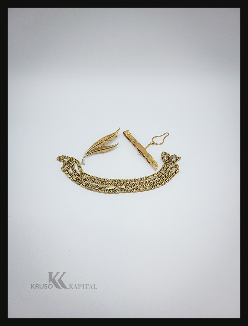 Collana spilla fermacravatta oro