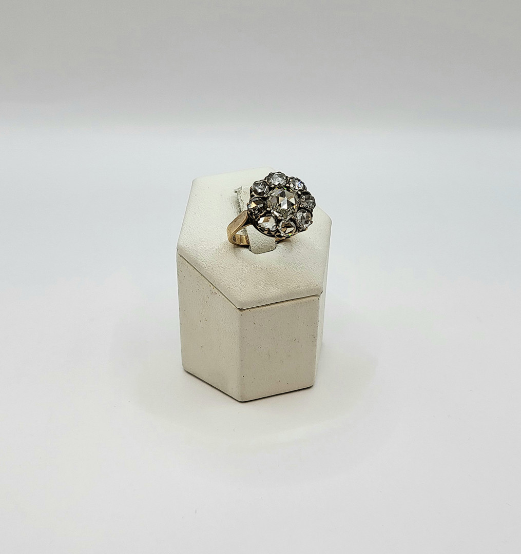 Anello oro argento diamanti