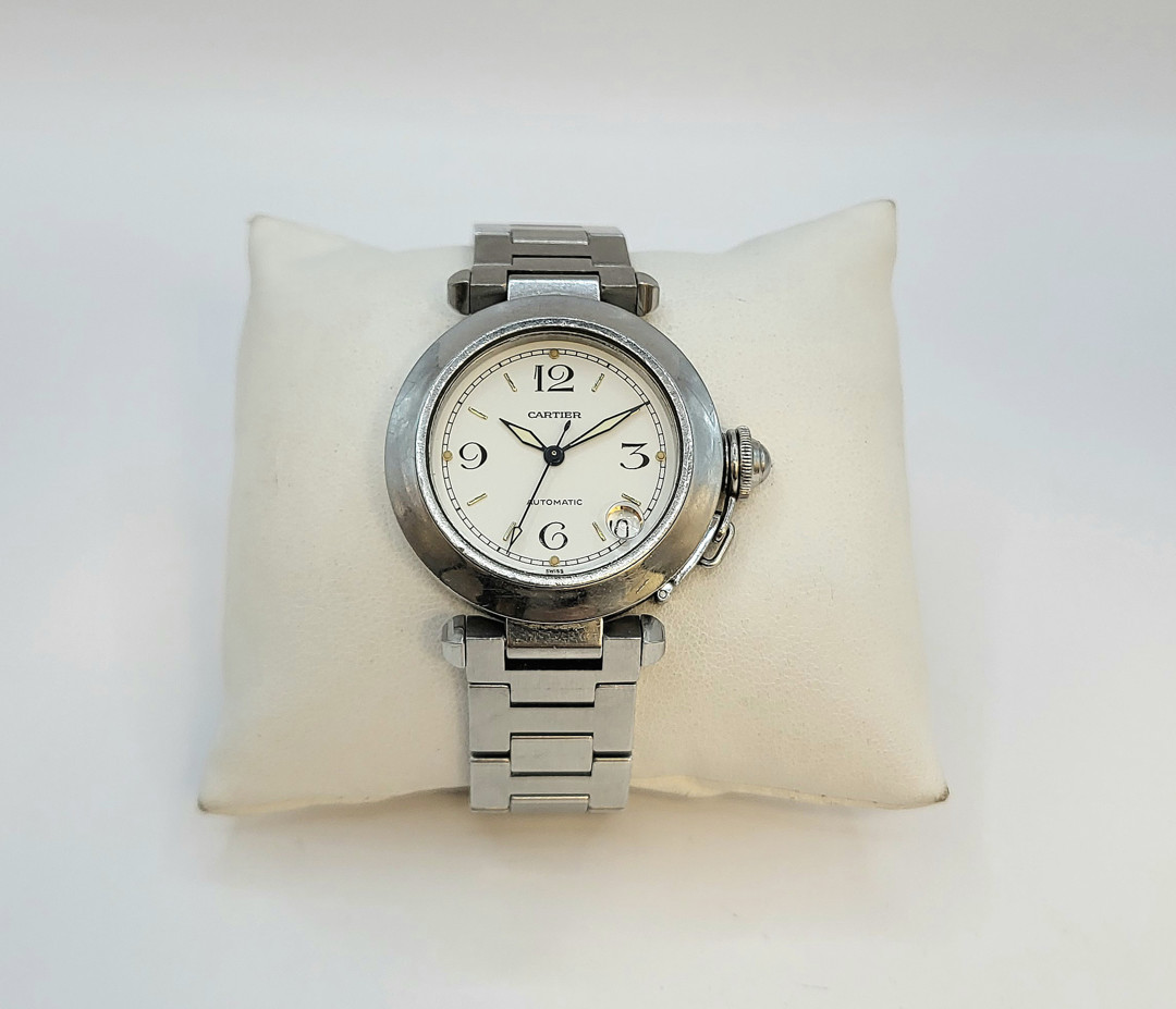 Bracciale con orologio acciaio Cartier Pasha