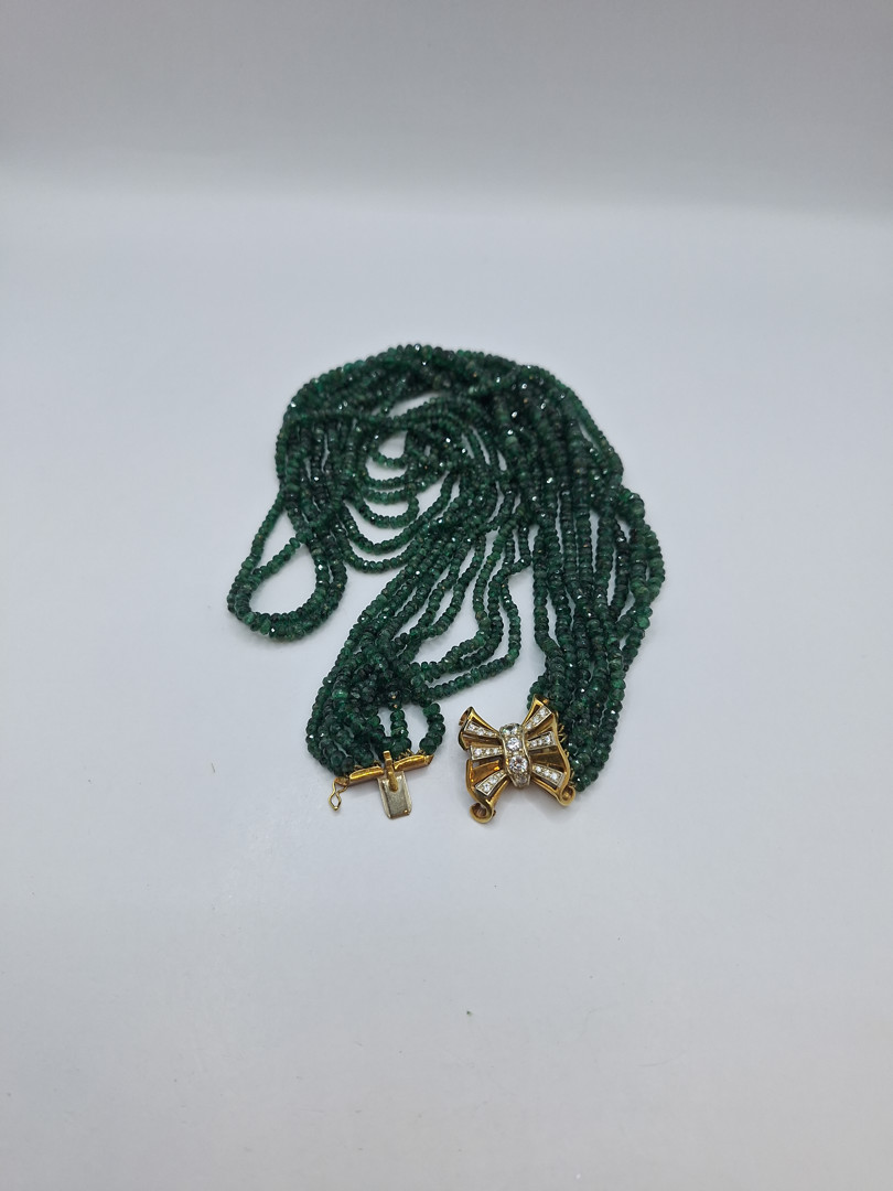 Collana pietre oro diamanti