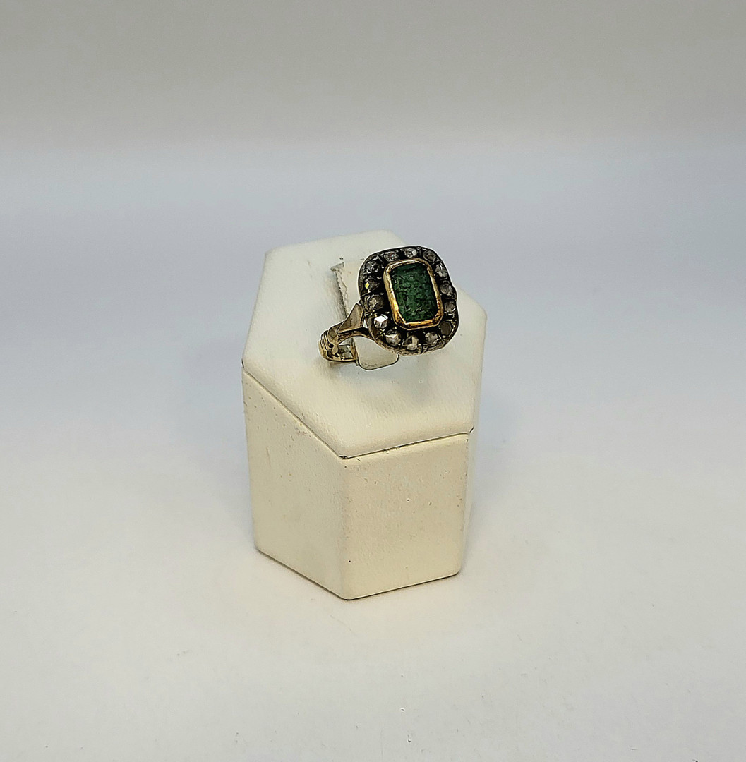 Anello or argento pietra diamantini