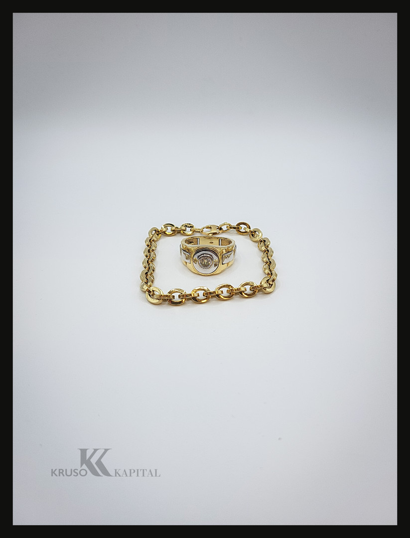 Bracciale anello oro pietra