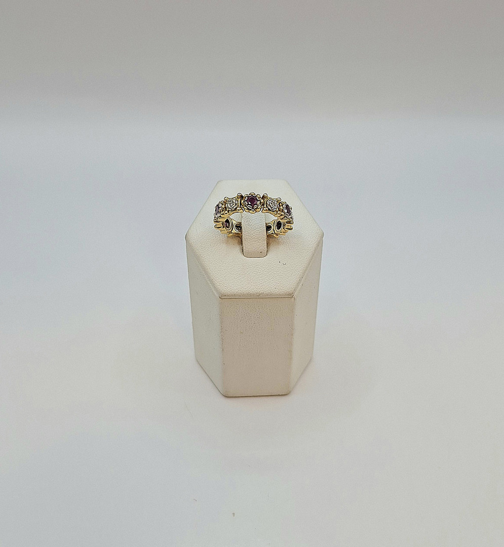 Anello oro pietre diamantini