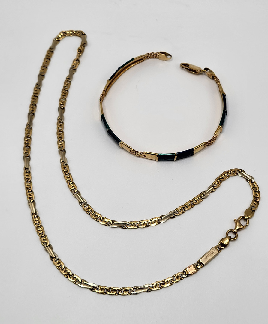 Bracciale collana oro smalti