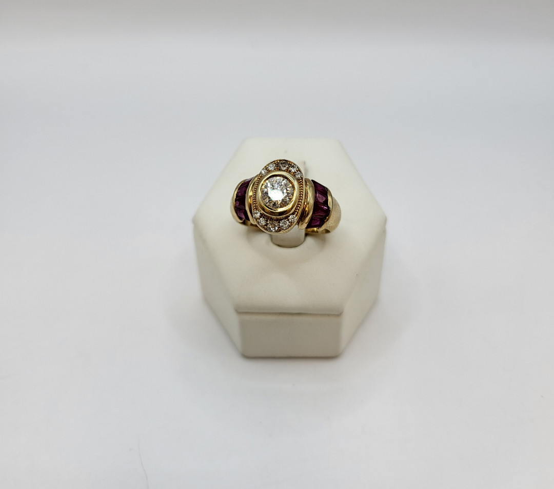 Anello oro pietre diamante diamantini