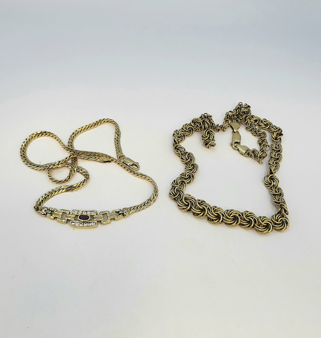 2 collane oro pietre