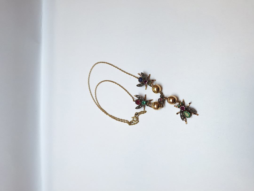 Collana oro argento diamanti pietre