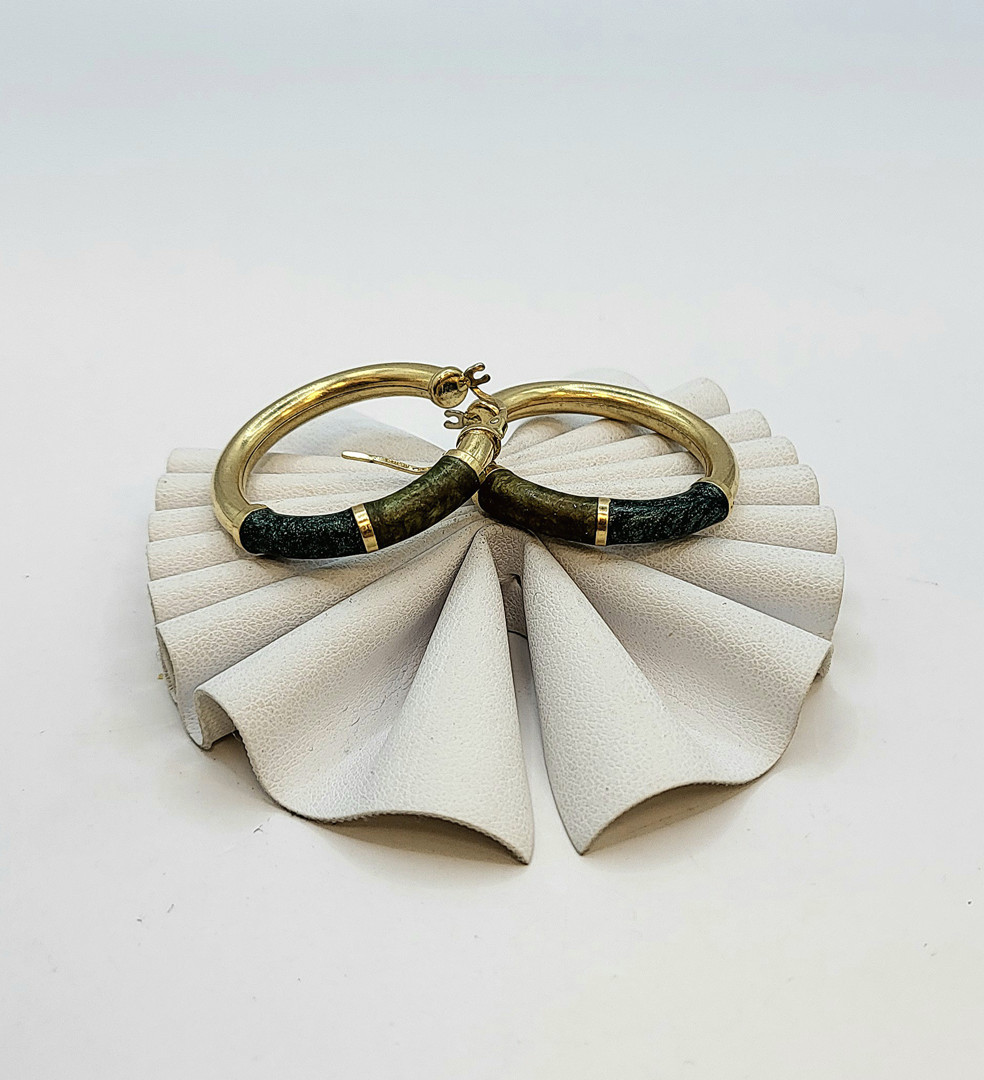 Paio orecchini oro smalto