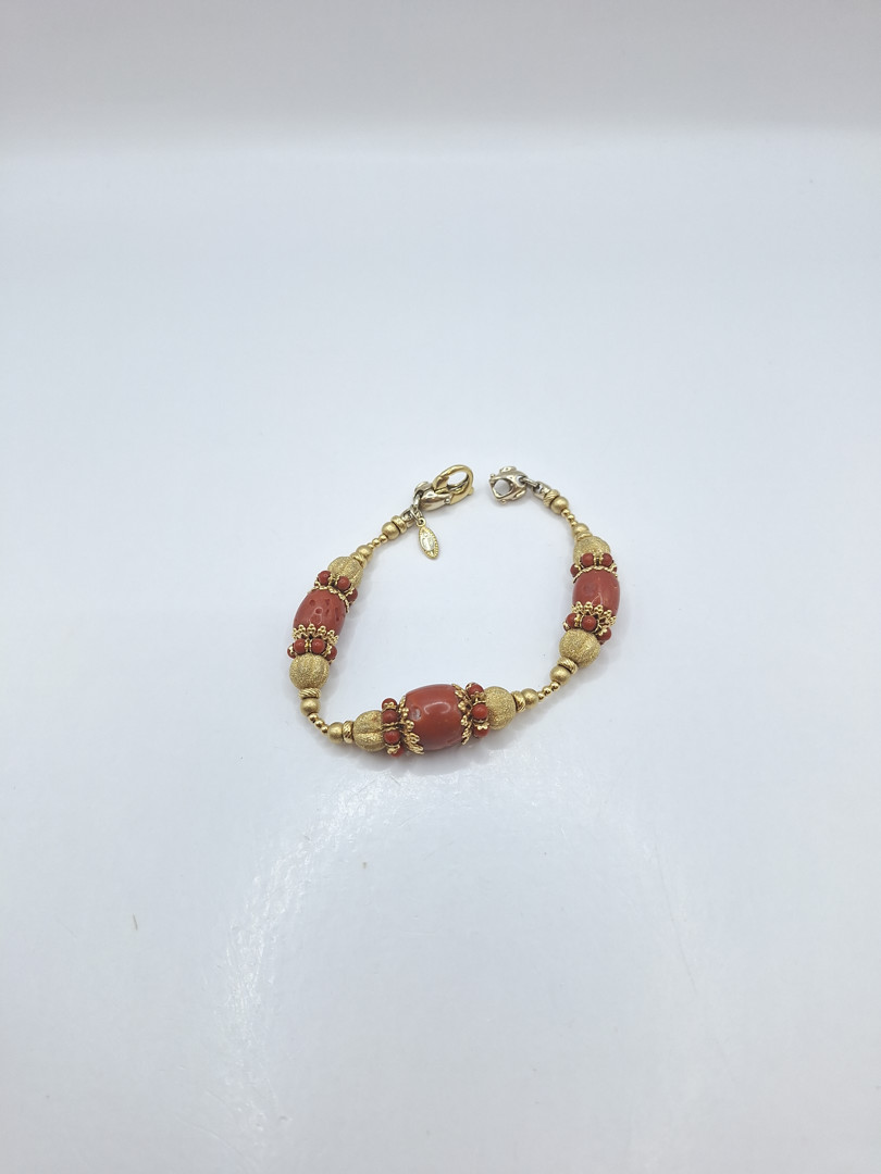 Bracciale oro e corallo