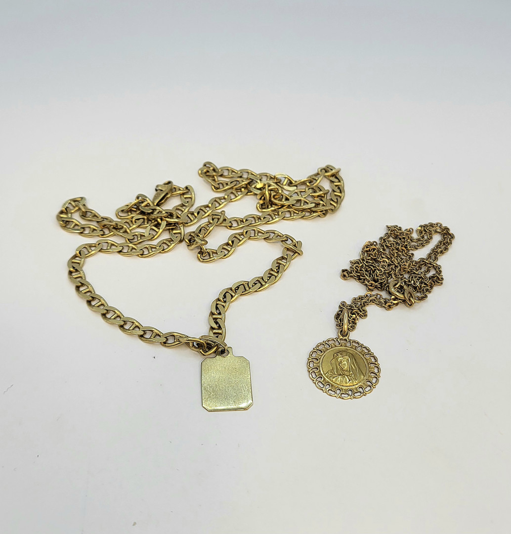 2 collane 2 ciondoli oro